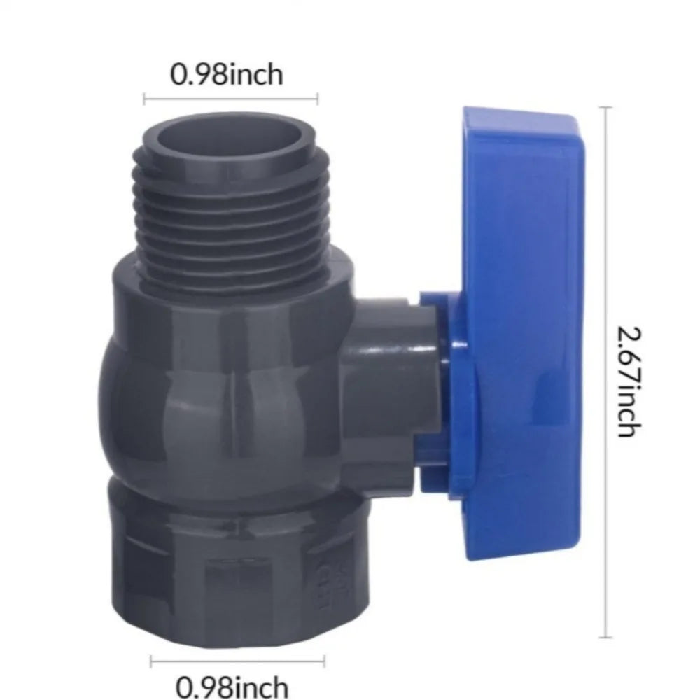 1Set 3/4GHT PVC Aquarium Fish Tank Connector Inlet Water Drain Pipe Joint Valve Irrigation Water Tank Bulkhead Fittings Oasis Select