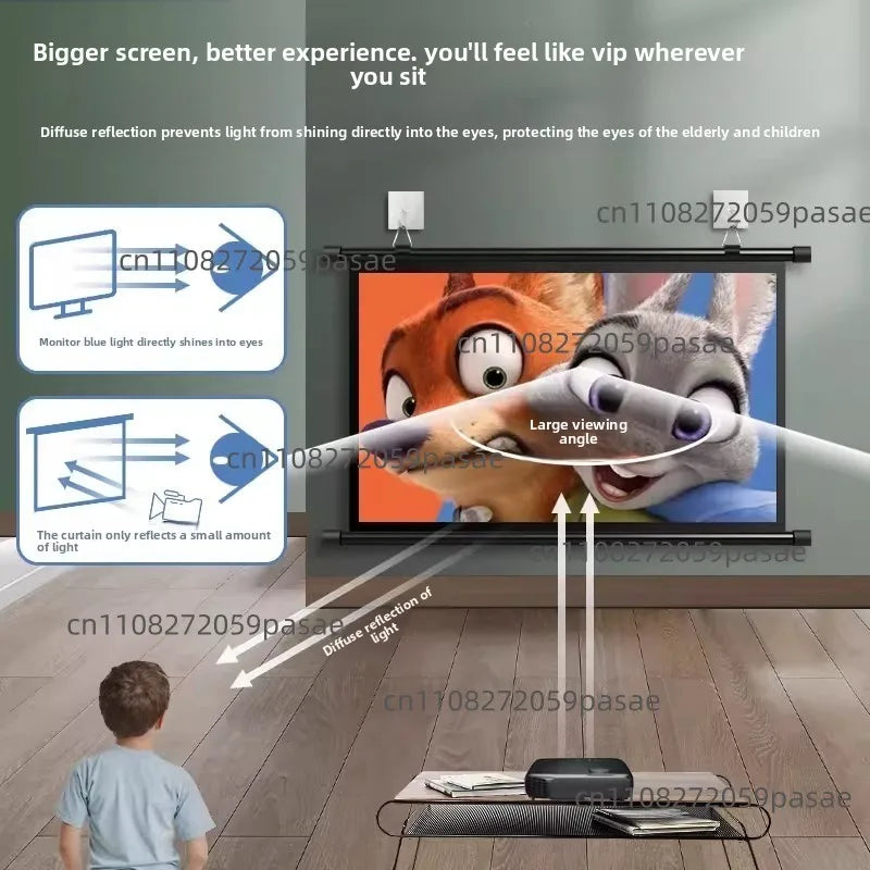 Projection Curtain 72-inch Curtain Bracket Rod Floor Non-punching Bracket Screen Drop Simple Projection Screen Oasis Select