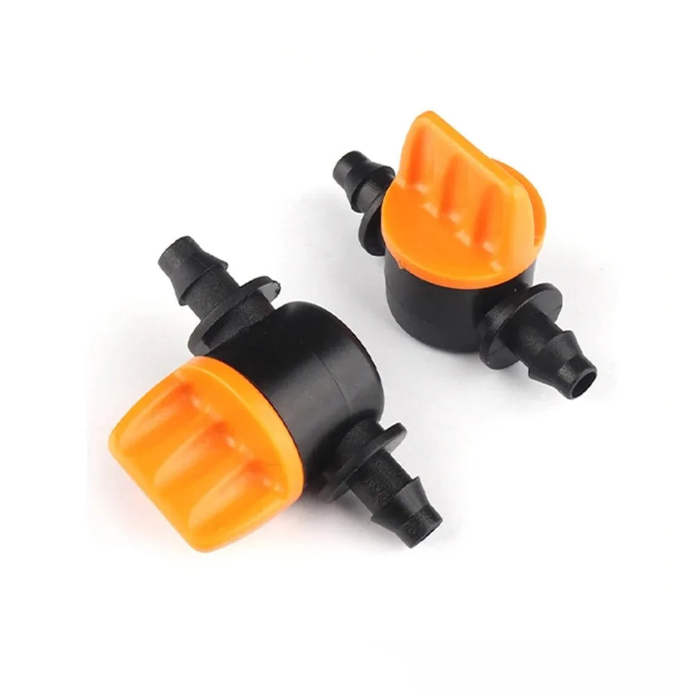 20PCS Pvc Pipe Through Valve Irrigation Double Barb Mini Valve Drip Irrigation Capillary Mini Switch Valve Oasis Select