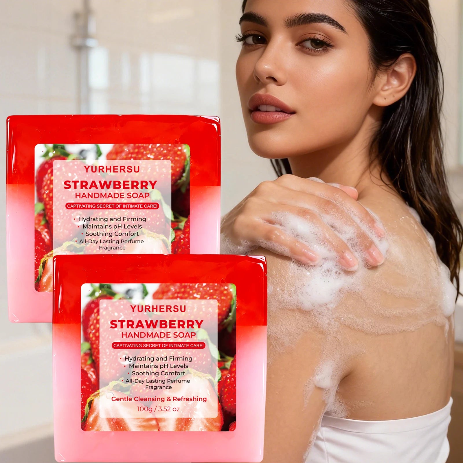Strawberry Handmade Soap – Brightening & Moisturizing Bar