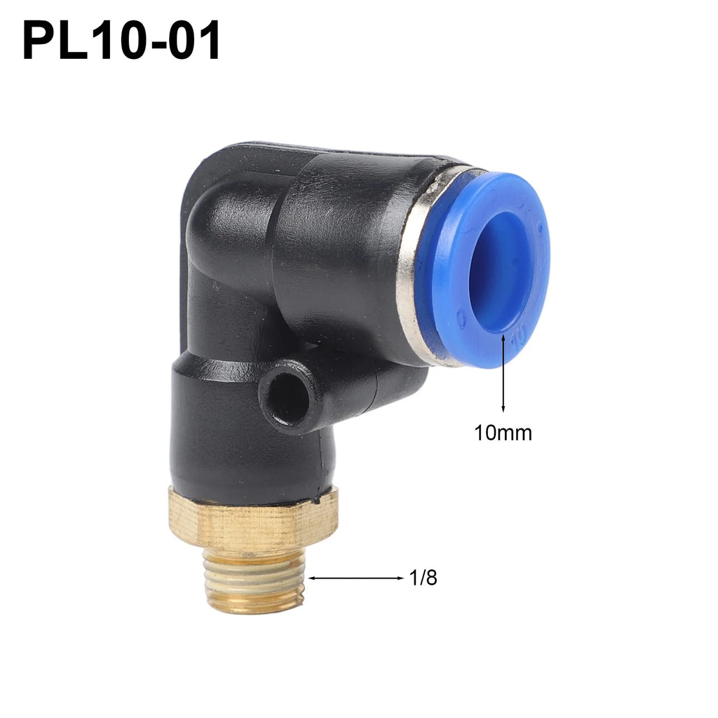 Pneumatic Quick Connector Air Fittings Thread Elbow Adapter PL4-16mm Hose Tube Elbow Air Hose Fittings Quick Connector Oasis Select PL10-01