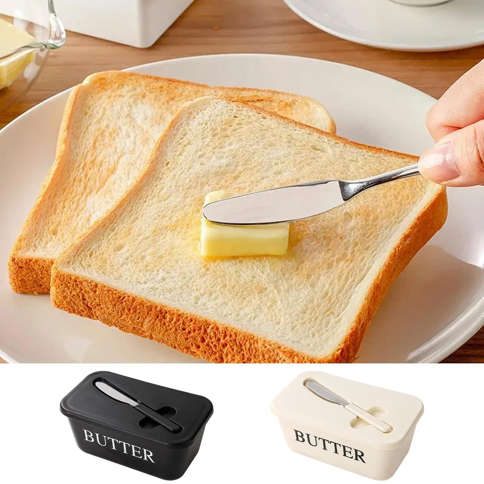 Butter Cheese Fridge Storage Box with Knife Large Capacity Organizer Butter Container Box Butter Dish Tableware Dish Serving Oasis Select