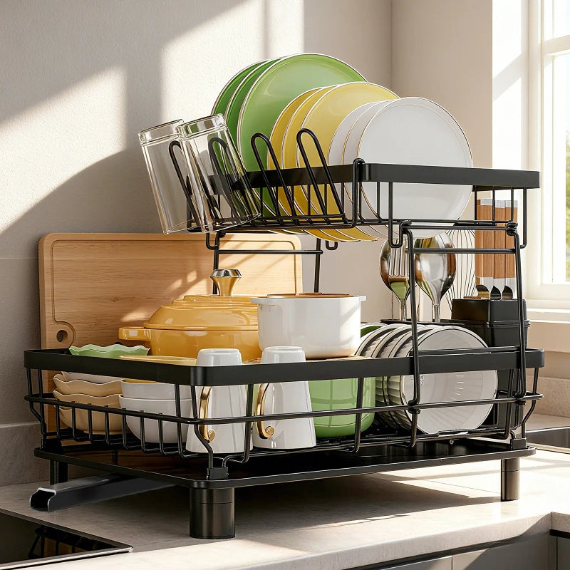 Kitchen Shelf Dishes and Dishes Storage Rack Drain Rack Household Multifunctional Dish Rack Dish and Chopsticks Storage Box Oasis Select