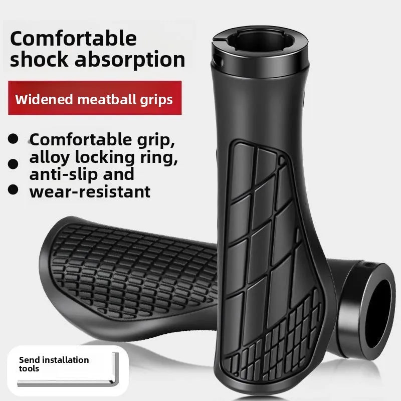 MTB Bike Handlebar Grips 1Pair Anti‑Skid Comfortable Lockable Soft Rubber Bicycle Handle Bar Grips Cycling Parts Oasis Select
