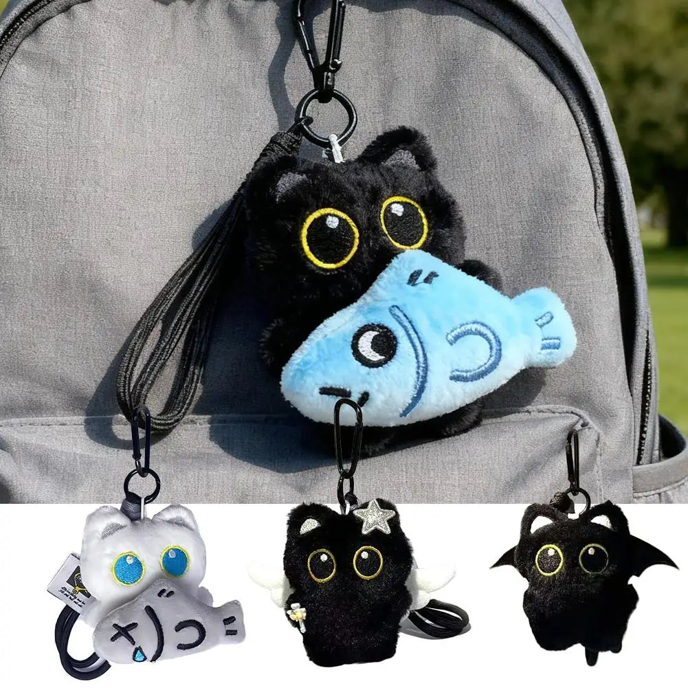 Cute Black Cat Plush Keychain – Bag Charm & Gift