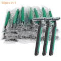 Flame Disposable Razors Bulk, Individually Wrapped Travel, Hotel, Airbnb & Homeless Shavers (50 Pack) Oasis Select green