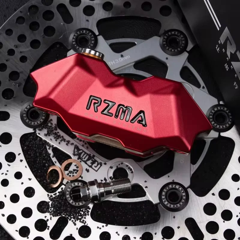 RZMA Ruizuma Little Crab Double Piston Hydraulic Disc Brake Electric Motorcycle Modified Brake Accessories Oasis Select Red