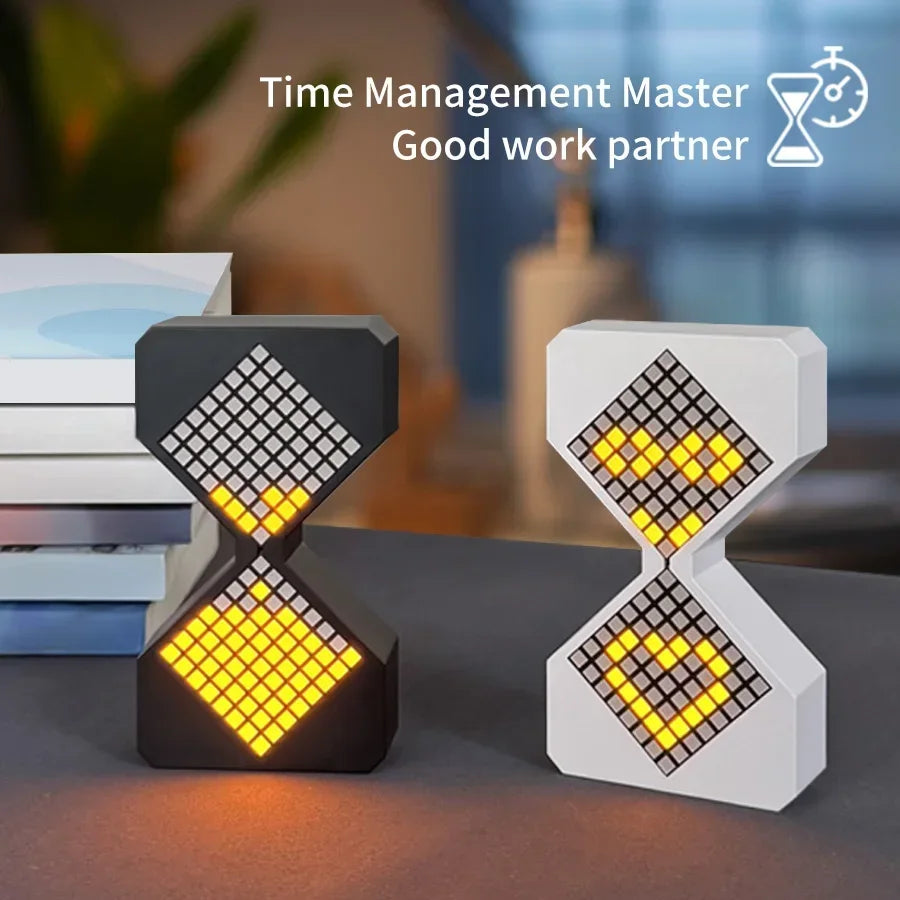 Creative DIY Digital Hourglass Birthday Gift Toy Game Timer 3D Electronic Hourglass Cyber Style Sense of Technology Yellow Light Oasis Select