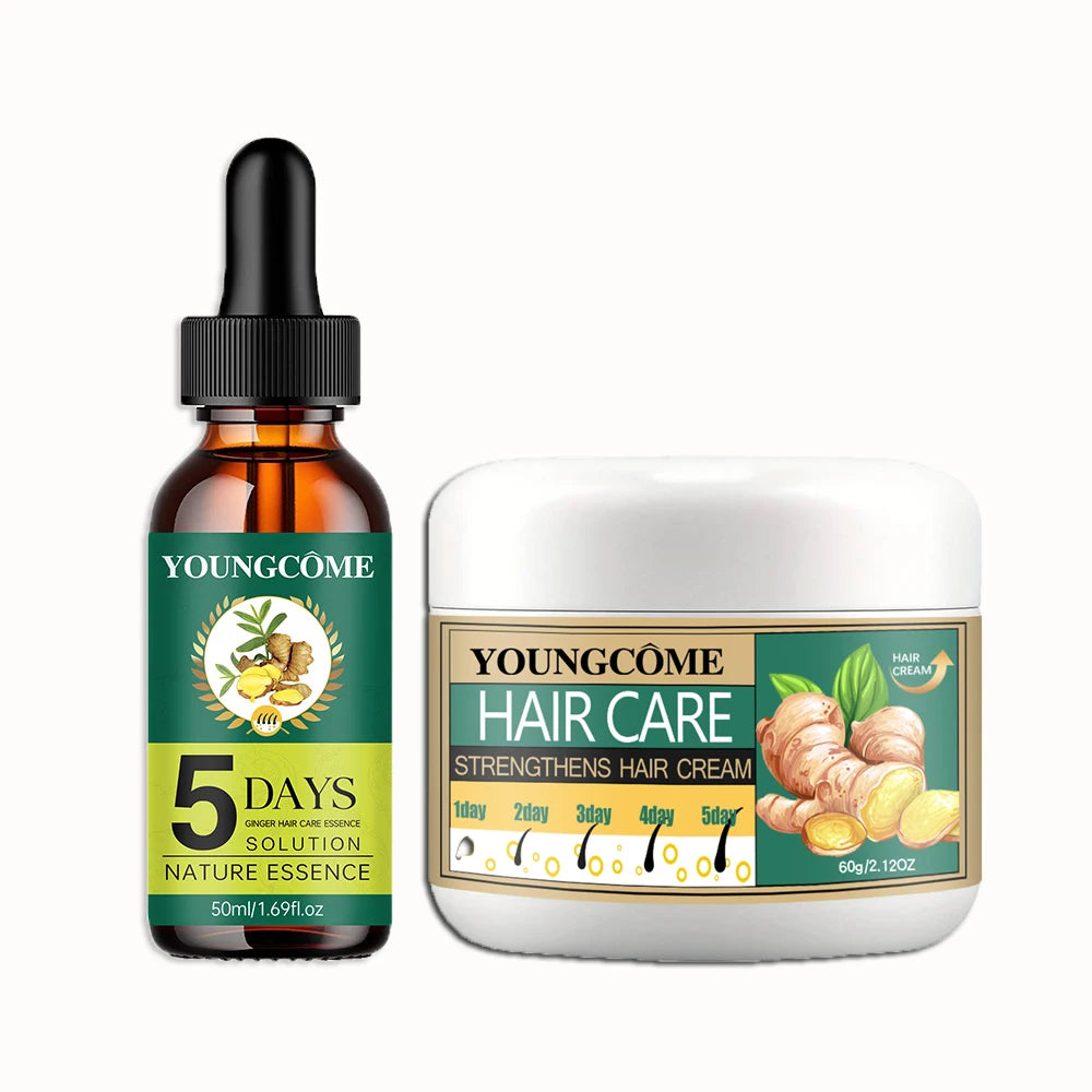 YOUNGCOME Ginger Hair Oil & Cream Set – Strengthen & Moisturize