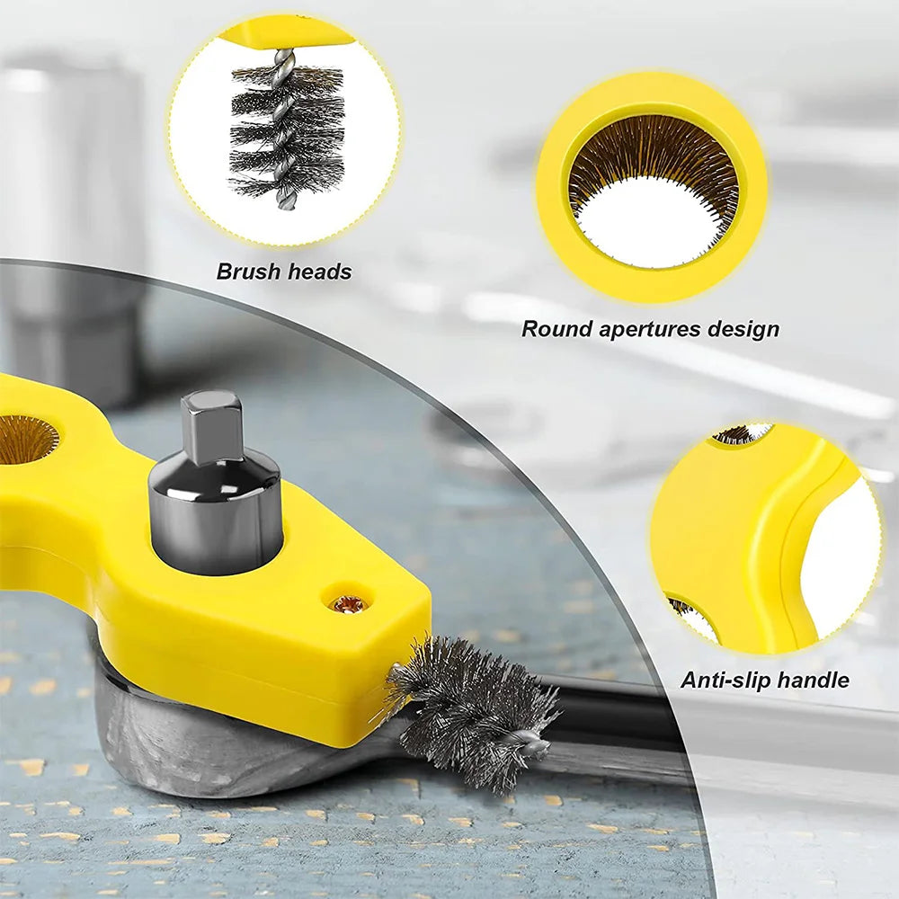 LIKE WISH 4Pcs Copper Tubing Brush Copper Pipe Cleaner 4 In 1 Pipe Brush Cleans Inside And Outside Thread Cleaner Plumber Brush Oasis Select