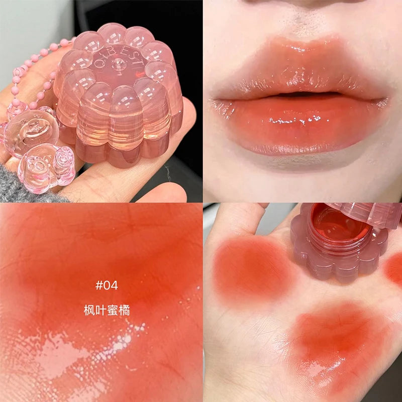 QIBEST Mirror Lip Gloss & Cheek Tint – Hydrating Jelly Stain