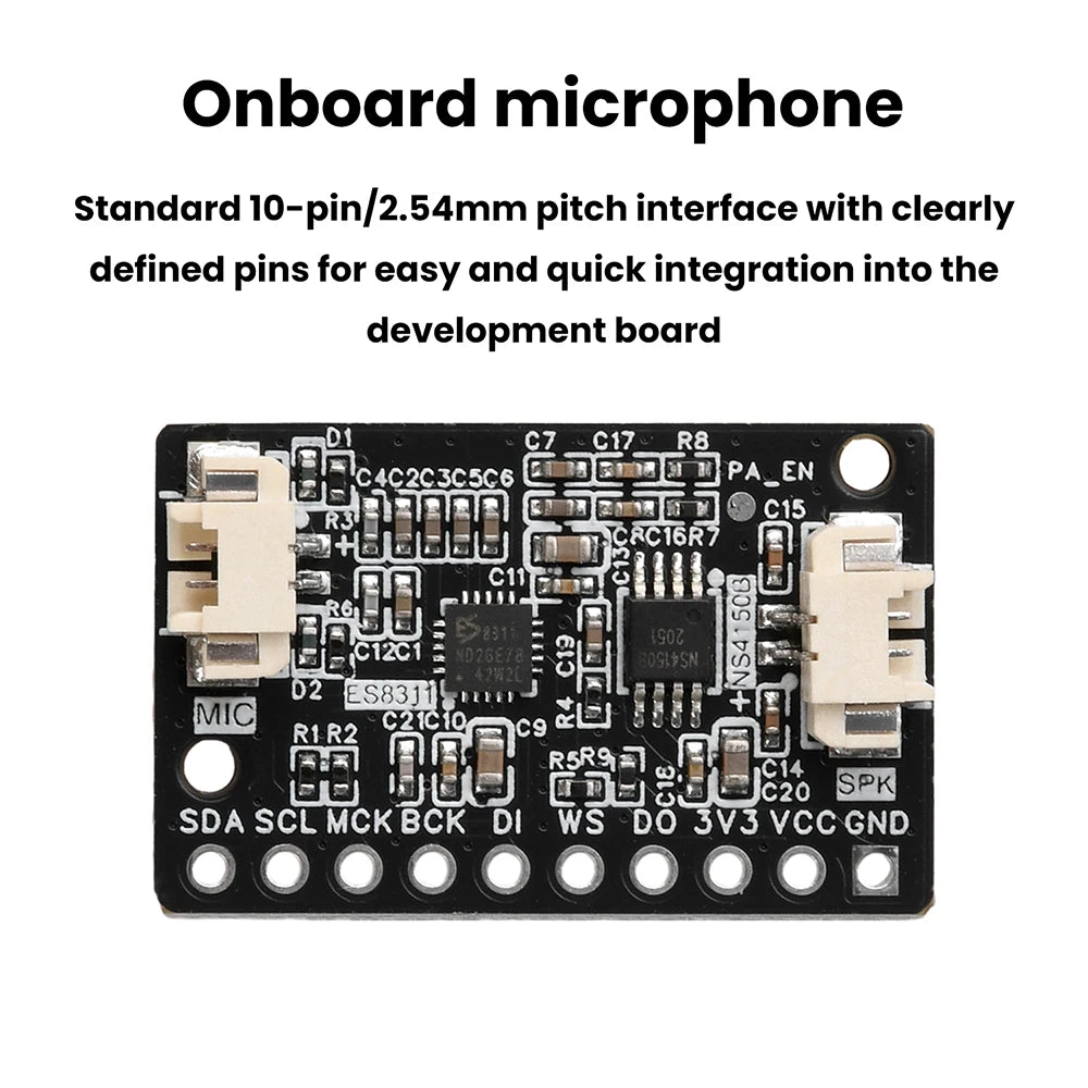 ES8311+NS4150B Audio Module Digital Amplifier with Built-in Mic Compact Design Compatible ESP32-C3/S3 Development Boards Oasis Select
