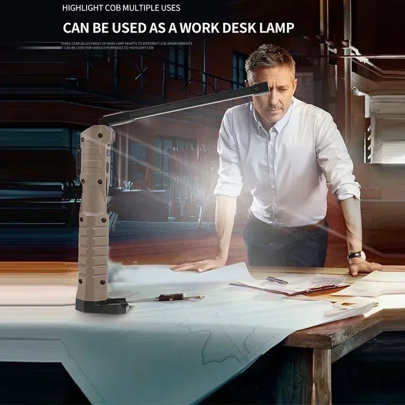 Foldable COB LED Work Light | Magnetic, Type-C Rechargeable