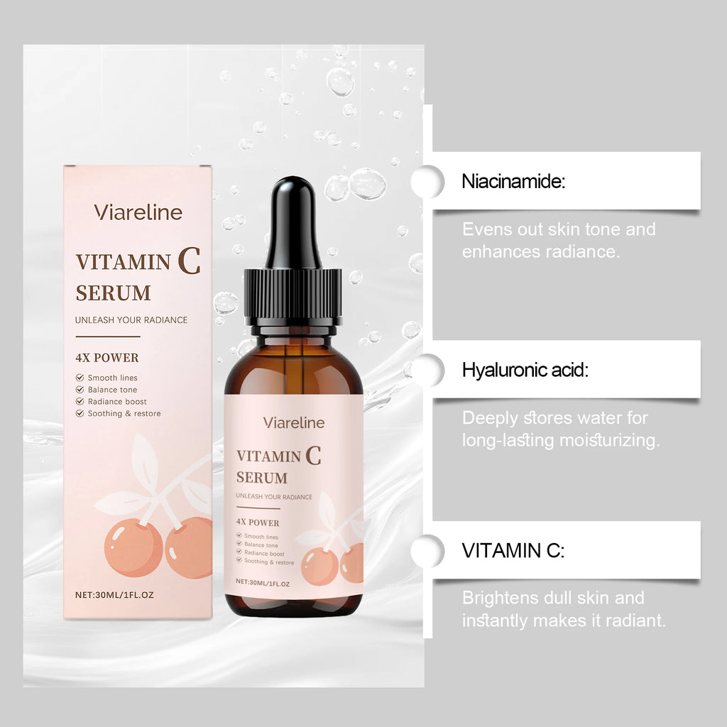 Vitamin C Brightening Serum Whitening Fade Dark Spots Wrinkle Remover Moisturizing Smoothing Firming Facial Rejuvenation Essence Oasis Select