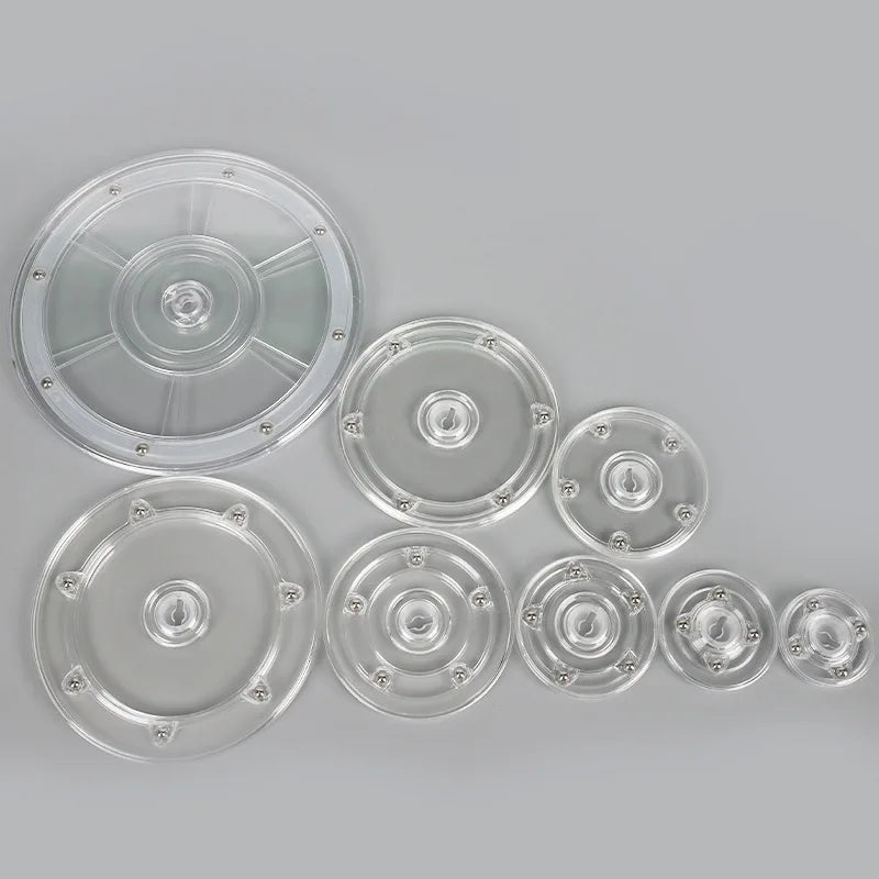 Turntable Acrylic 360 Rotating Display Stand Transparent Round Base Lazy Susan Jewelry Decor Swivel Plates Furniture Hardware Oasis Select