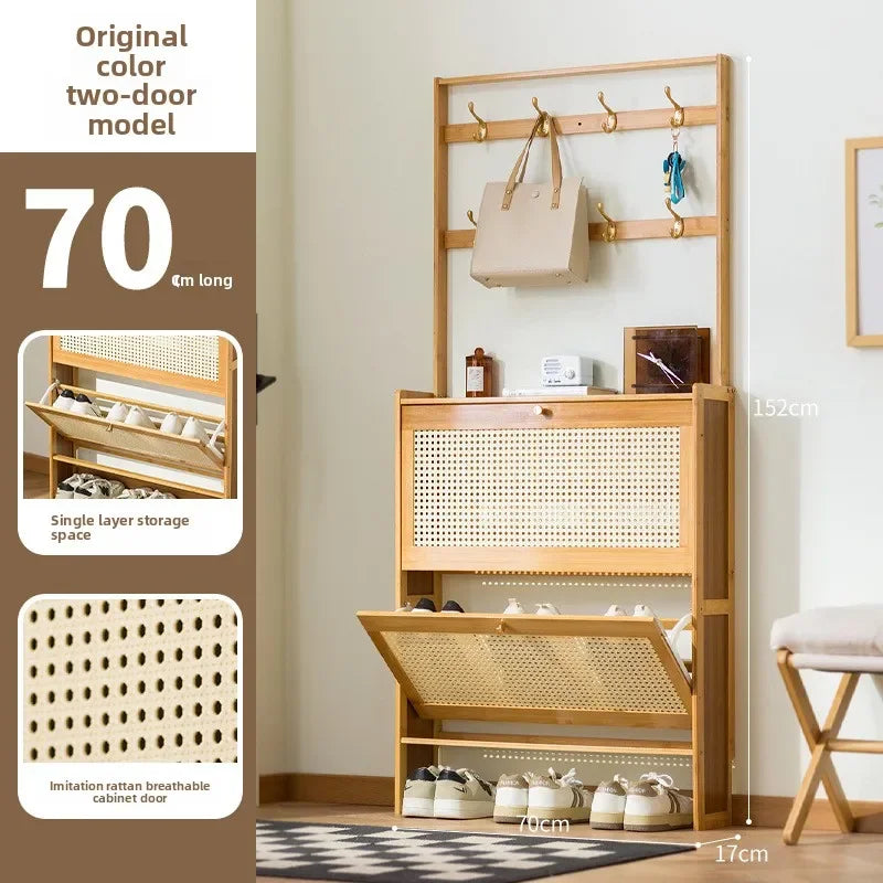 Ultra-thin shoe cabinet household door tipping bucket shoe rack large capacity entrance door entrance storage simple cabinet Oasis Select Primary A-2 door -70