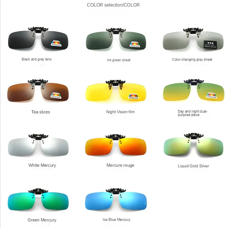 Polarized Clip Sunglasses Myopia Glasses Clip Driver Fishing Night Vision Myopia Clip-on Sun Shading Eyeglasses Oasis Select