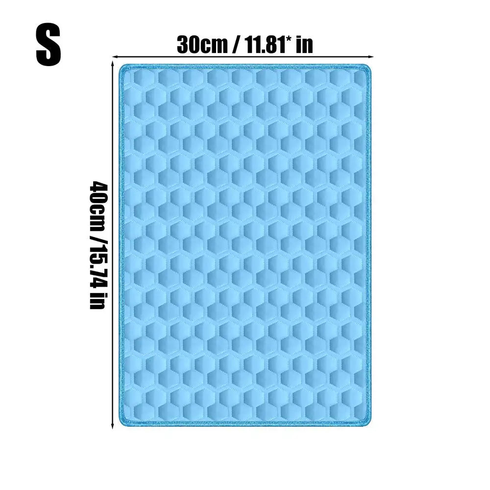 Pet Cooling Mat Summer dog Cold Bed Extra Large For Small Big Dogs Pet Accessories Cat Durable Blanket Sofa Cat Ice Pad Blanket Oasis Select Blue S