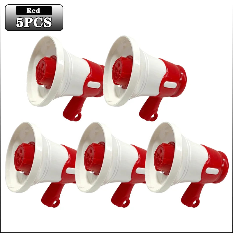 Mini Megaphone with Recording Function Portable Loudspeaker Toy Keychain Funny Novelty Gift for Parties Events Decompression Oasis Select Red-5PCS
