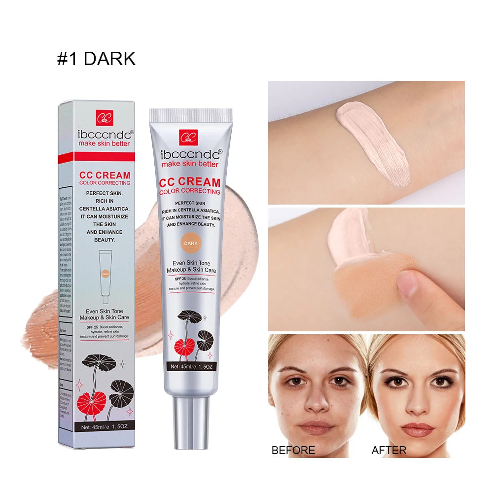 45ml Color Correcting CC Cream Facial Centella Asiatica Repair BB Cream Natural Concealer Whitening Liquid Foundation Cosmetics Oasis Select dark1