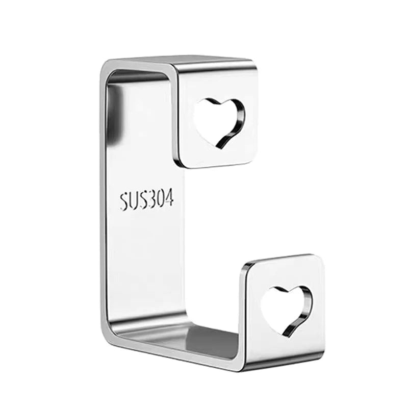 1pc Basin Storage Wall Hook Punch-Free Bathroom Wash Basin Hanger Adhesive Sink Organizer Hook Oasis Select Silver