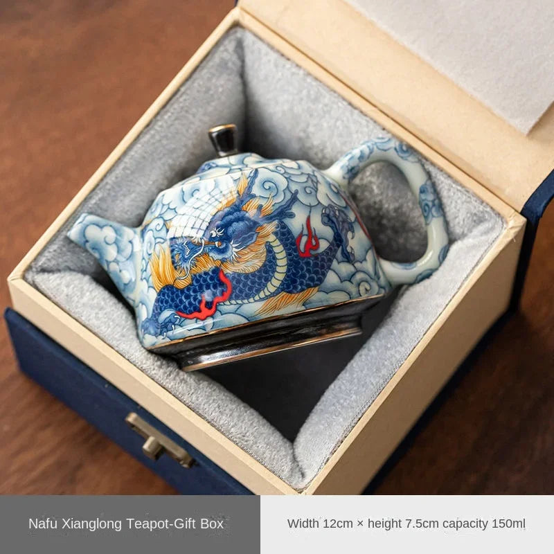 Chinese Underglaze Color Ceramic Teapot Tea Gift Customized Tea Infuser Tea Pot Oasis Select Gift Box packaging 1