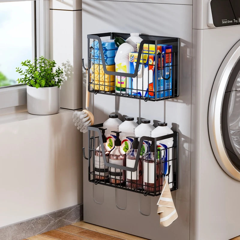 Magnetic refrigerator hanger foldable refrigerator side plastic wrap seasoning storage basket kitchen magnetic rack Oasis Select