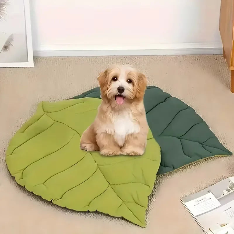 1-8PCS Thick Cotton Leaf Shape Pet Mat Cat Bed Dog Crate Pad for Cage Soft Washable Anti Slip Floor Mat for Puppy Kitten Oasis Select