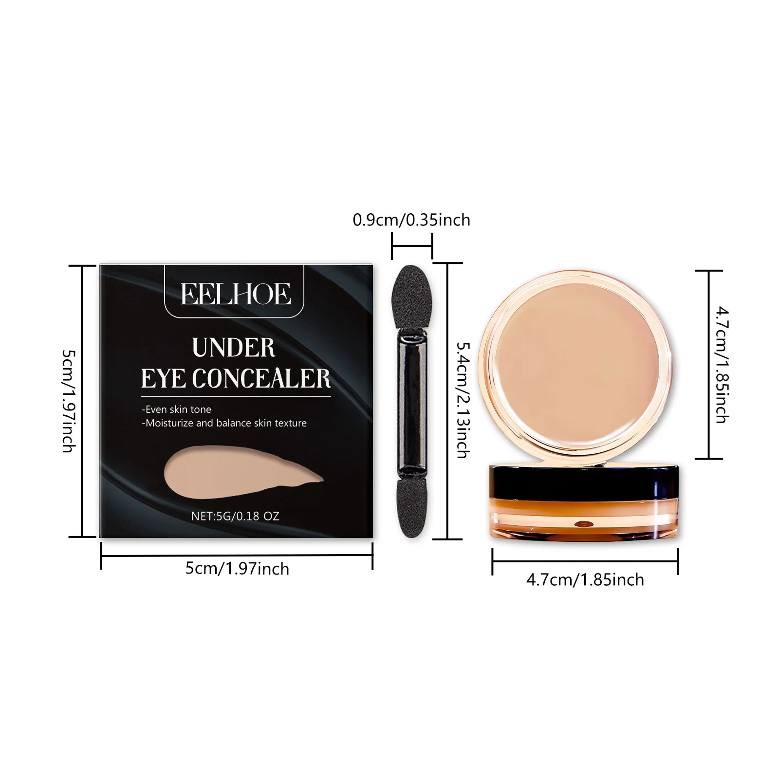 Eye Concealer Series Eye Blemishes Moisturizing Without Removing Makeup Light And Natural Fit Brighting Repair Concealer Makeup Oasis Select 1Pcs ivory