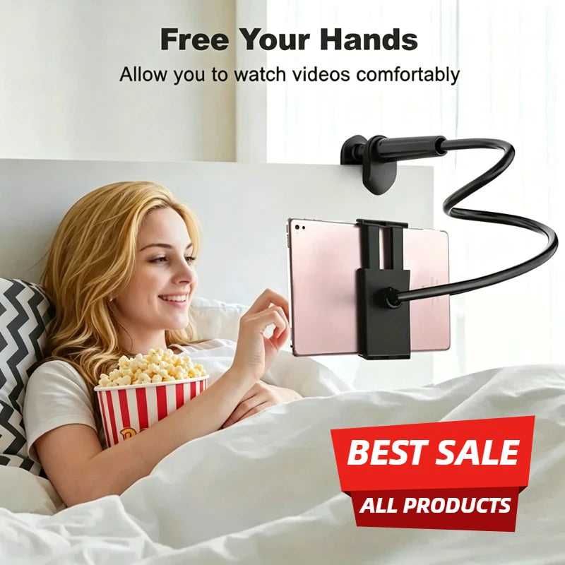 Lazy Holder Spiral Base Bed Top Lazy Artifact Bedhead Phone Tablet Stand for IPad 11 Air Redmi Pad Pro Galaxy Tab Bedside Mount Oasis Select