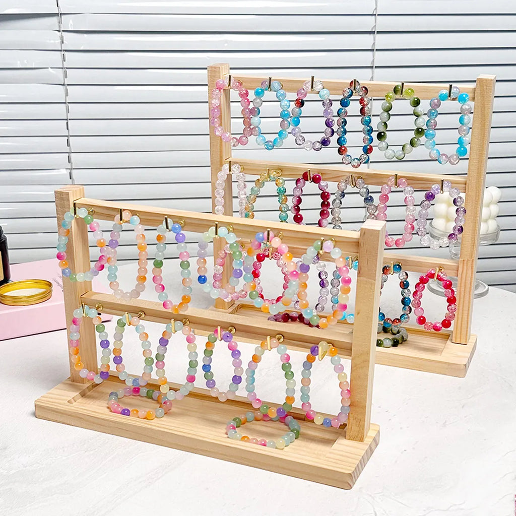 1pc Wooden bracelet rack, bracelet and earring storage rack, store jewelry display rack, jewelry collection rack Oasis Select