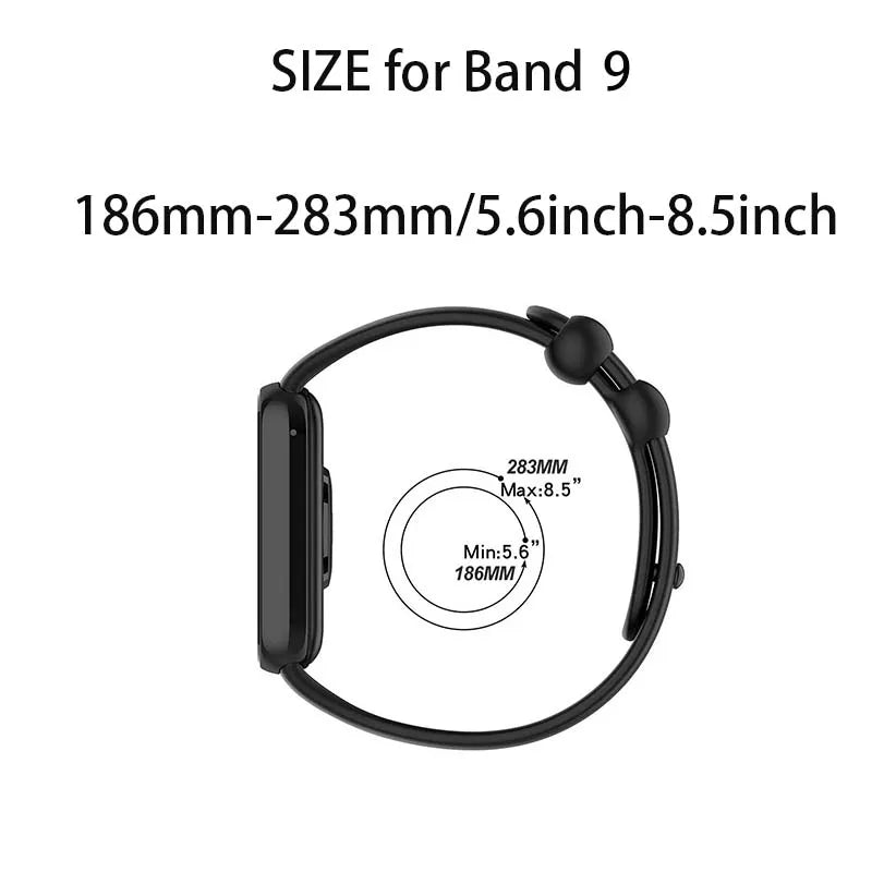 Silicone Sport Strap for Xiaomi Mi Band 9 & 8 – Adjustable Smartwatch Band Oasis Select