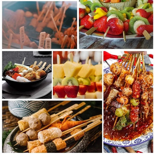 100/200PC Disposable Fruit Sticks Multi-purpose Bamboo Sticks for Home Party BBQ Dessert Sandwich Food Table Decoration Supplies Oasis Select