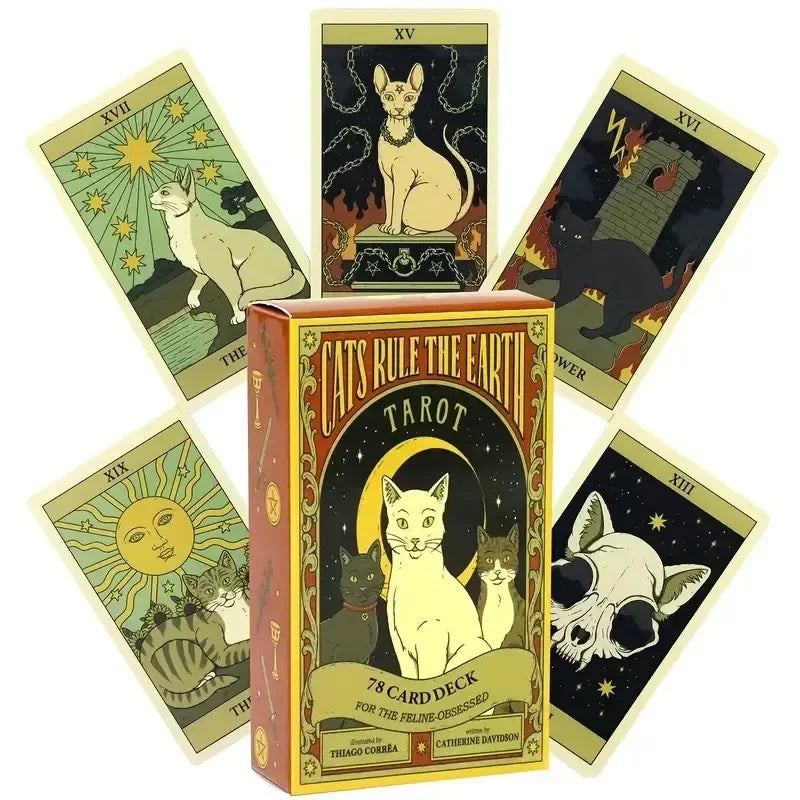 Cats Rule The Earth Tarot Deck, Fortune Telling Tarot Card Games For Fun, Family Party Entertainment Game Cards Oasis Select