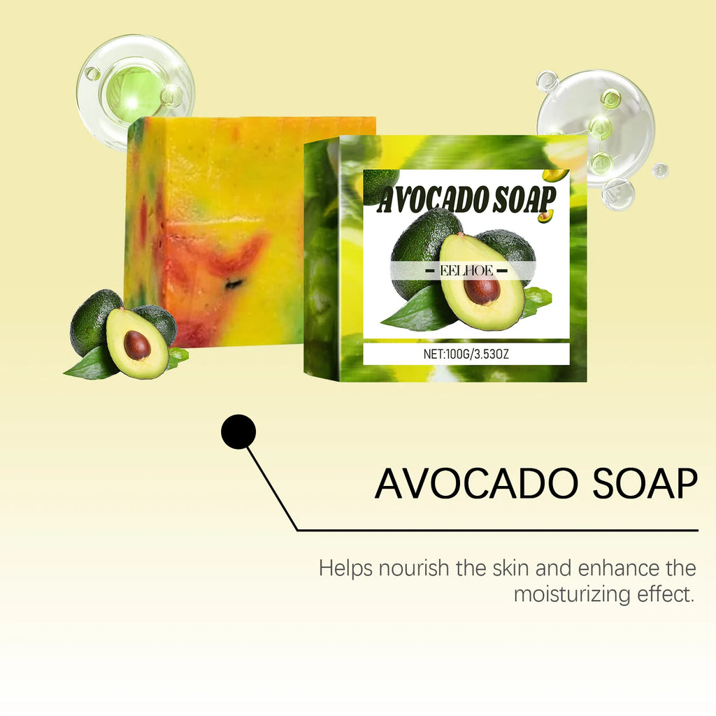 Avocado Soap Body Cleansing Moisturizing Oil Control Smoothing Skin Tender Skin Even Tone Remove Dirt Rejuvenated Skin Body Care Oasis Select