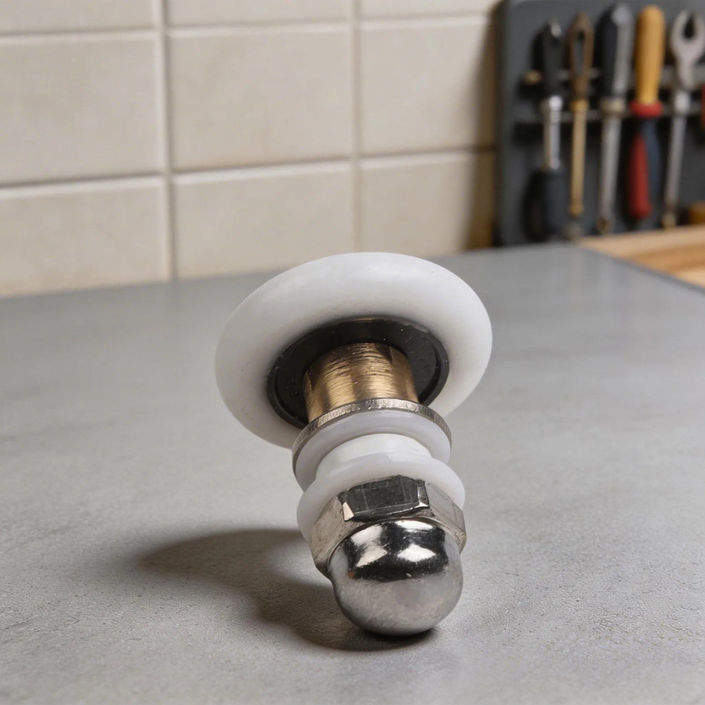 4 Replacement Partial Shower Door Rollers with Brass Center and For Runner Wheels for Sliding Shower Door Applications Oasis Select