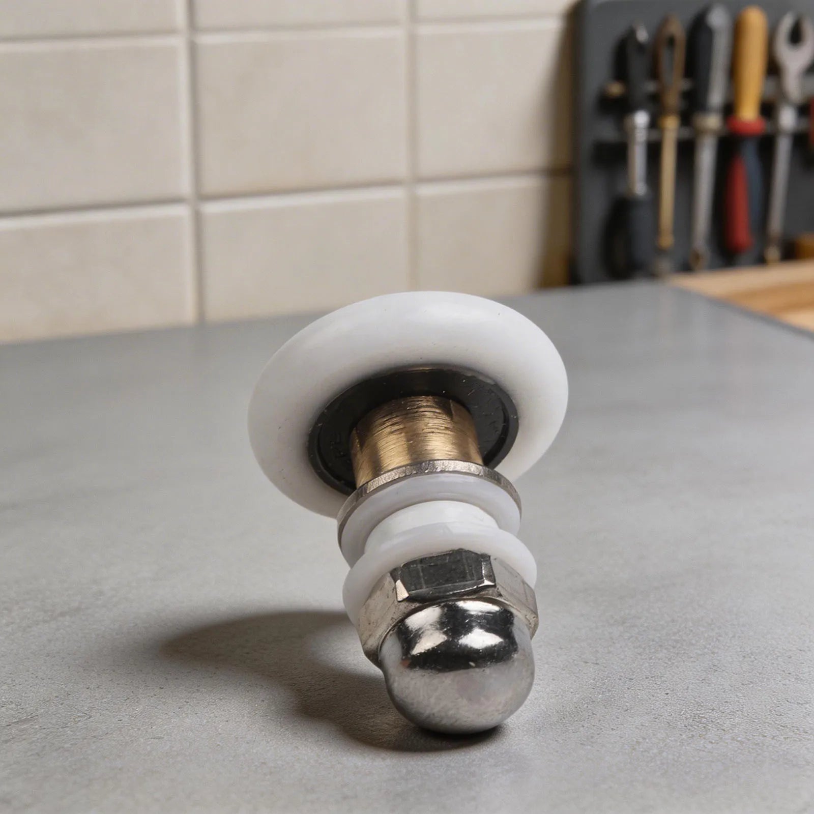 4 Replacement Partial Shower Door Rollers with Brass Center and For Runner Wheels for Sliding Shower Door Applications Oasis Select