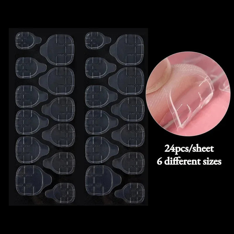 10/20/40/60sheet Double Side Nail Glue Sticker Adhesive Tabs For Fake Nails Supre Sticky Waterproof Breathable Nail Jelly Glue Oasis Select