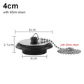 1Pcs Durable Rubber Tub Stopper With Chain Universal Bath Tub Drain 4/4.3/5cm With Hanging Ring Bathtub Plug Bathtub Accessories Oasis Select 4cm