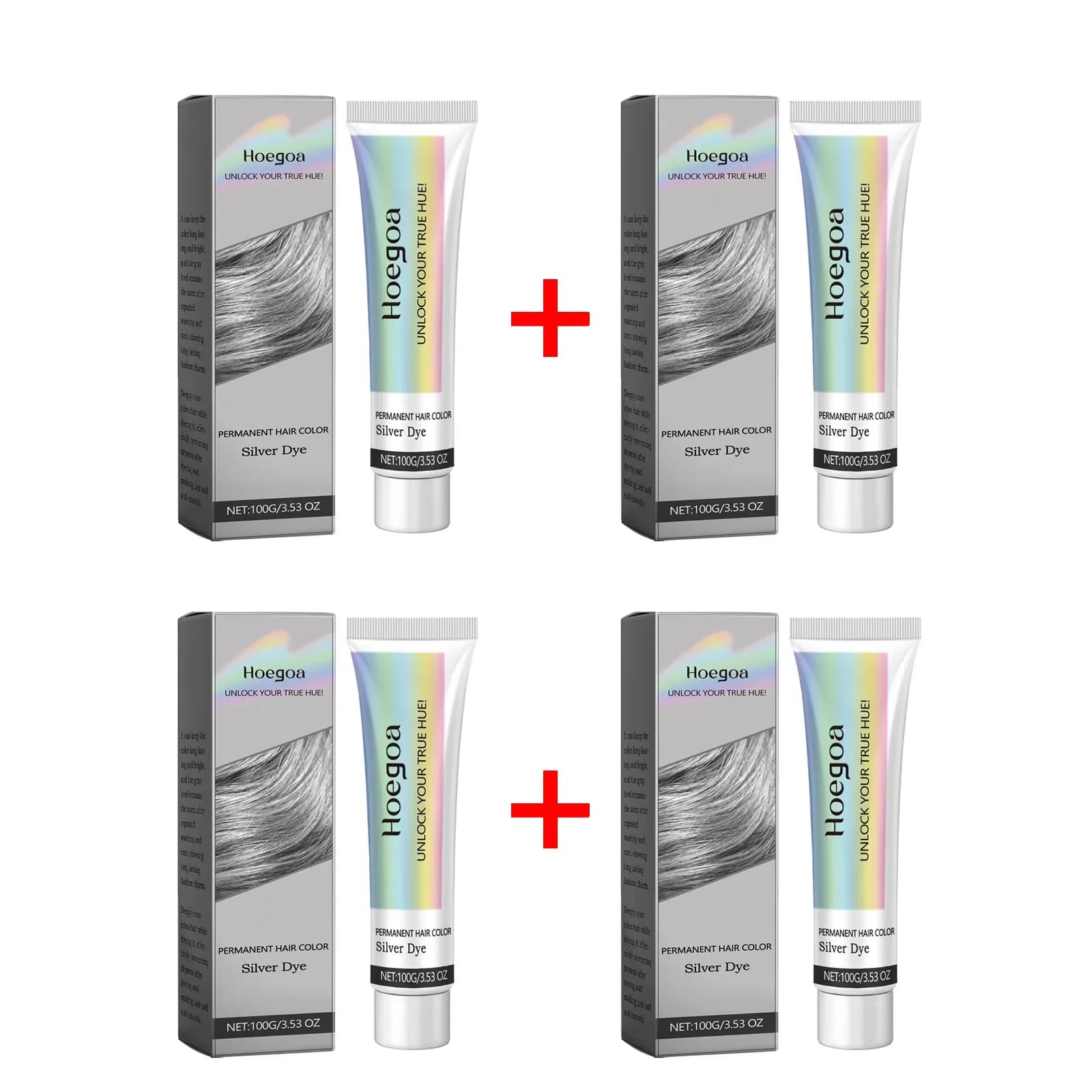 Gray Silver Hair Dye Cream – Metallic Smoky Punk Style 100g Hair Color Cream Oasis Select 400g Boxed