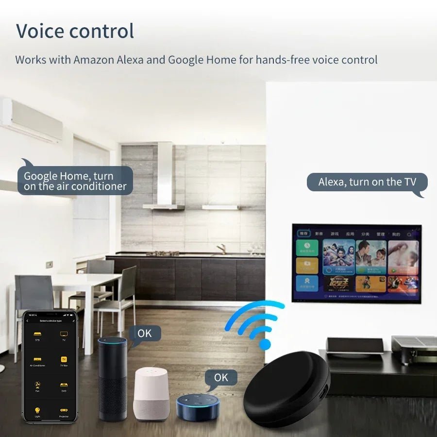 Tuya WiFi Smart Universal IR Remote Control DIY Infrared Remote Control For Air Conditioner TV Via Alexa Google Home Smart Life Oasis Select