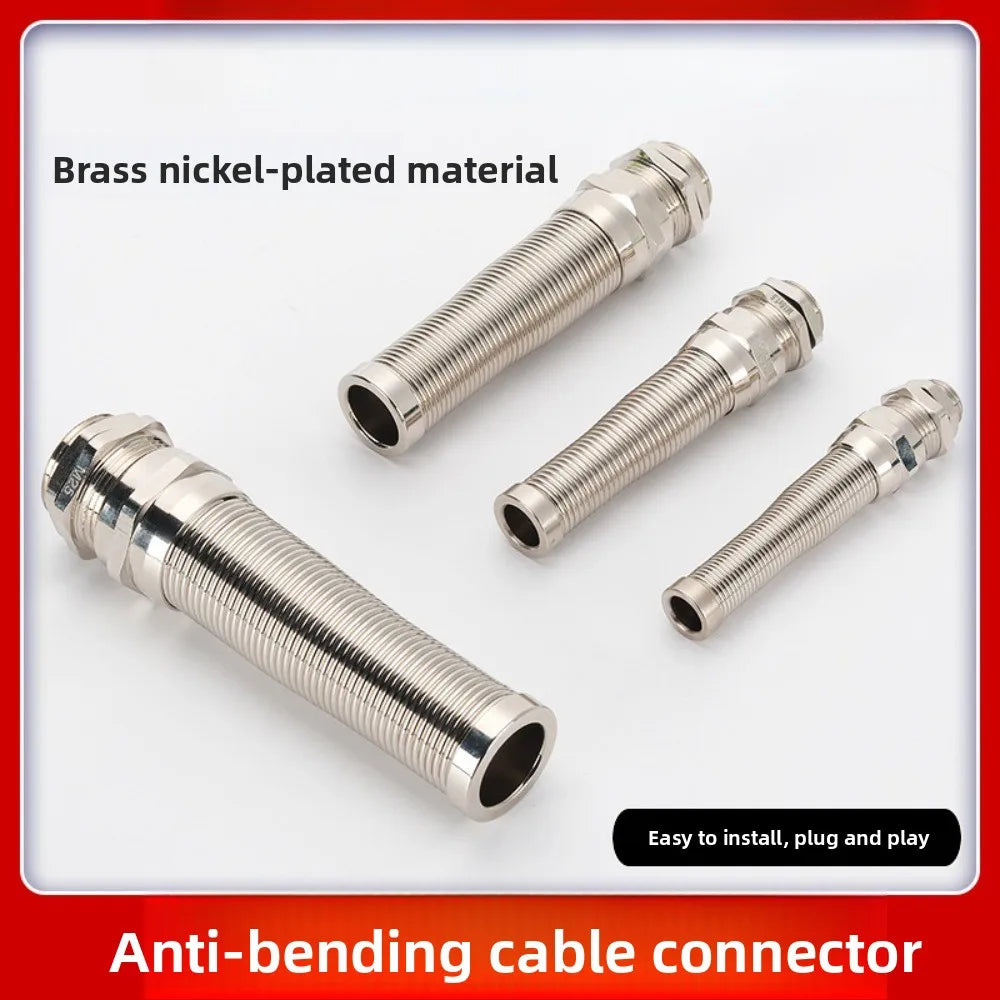 Anti-bending Cable Gland Nickel Plated Brass Waterproof Joint IP68 Seal Jiont LED Lamp Connector PG7 PG9 PG11 PG13.5 PG16 PG21 Oasis Select M14x1.5(4-8