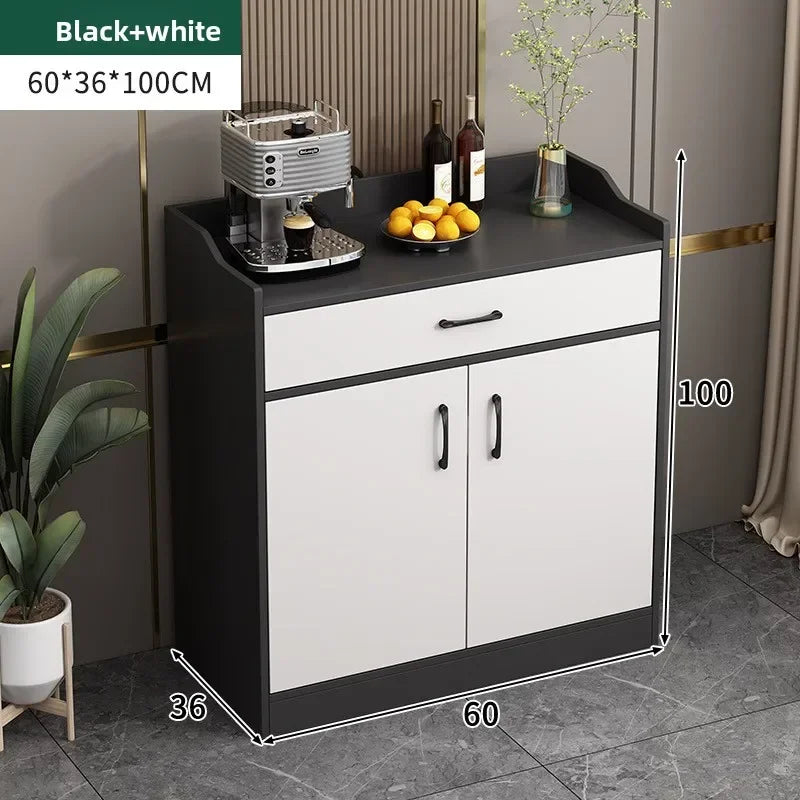 Multi-functional Household GoodsSide Cabinet, Kitchen Against The Wall, Large Capacity Storage Rack, Floor-to-ceiling Locker Oasis Select Black 2-1