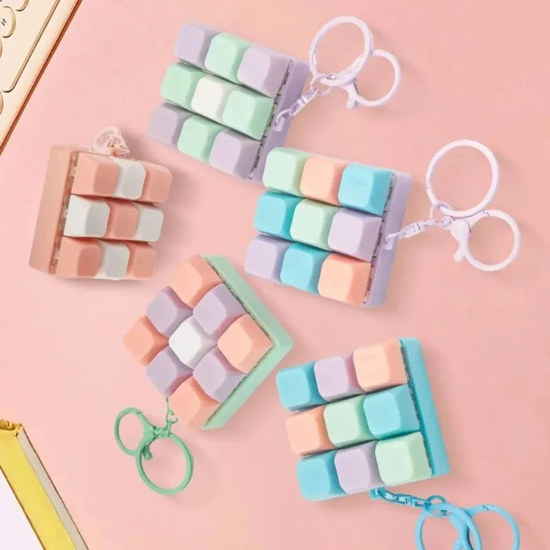 Nine-key Tetris Fingertip Pressing Key Keychain Adult Stress-relieving Finger Keyboard Game Key Chain Stress-relieving Magic Toy Oasis Select