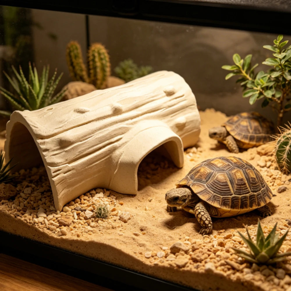 Reptile Hideout Cave 3D Printing Simulation Trees Stump Shelter Lizard Snake Tortoise Gecko Reptile and Amphibian Supplies Gifts Oasis Select
