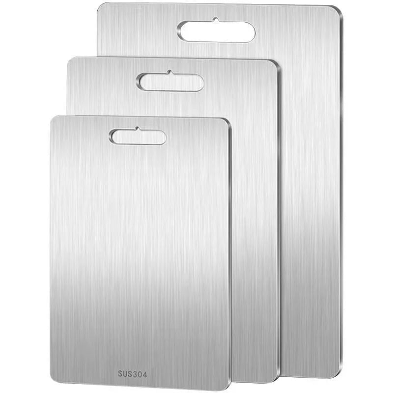 304 Stainless Steel Panel and Chopping Board Kitchen Household Double Sided Kneading Dough Fruit Meat Chopping Cutting Board Oasis Select