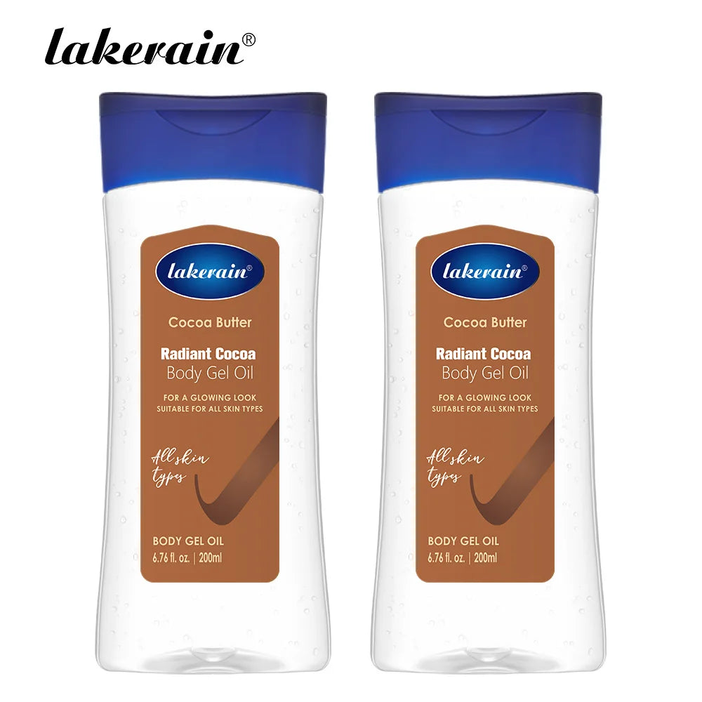 200ml Cocoa Body Oil Gel Moisturizing Hydration for Dry Skin Care Radiant Glowing Butter Treatment Nourishing Body Skin Care Oasis Select 2 pcs