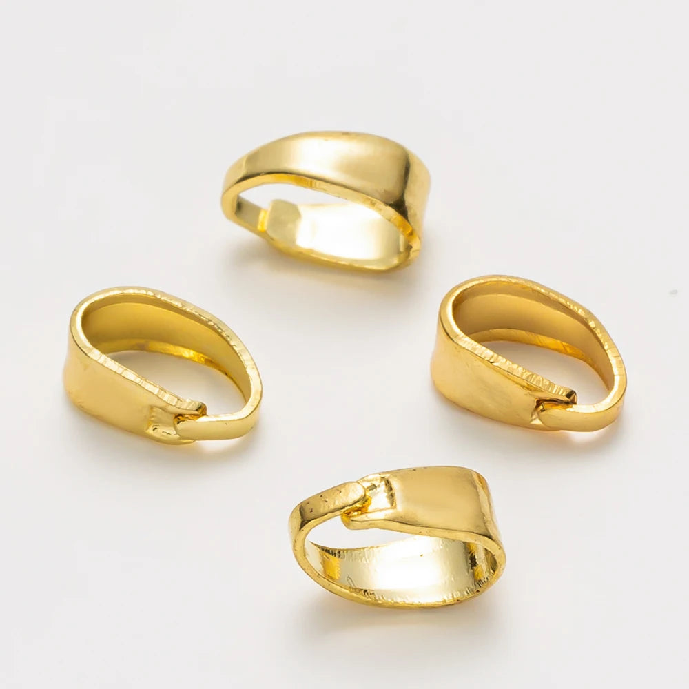 50pcs 18K Gold Plated Pendant Clips Pinch Bail Clasp Hook Connector for Necklaces Bracelets Jewelry Making Supplies Accessories Oasis Select