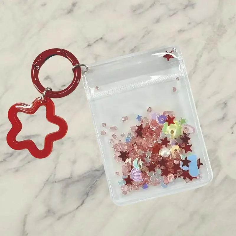 Mini Cartoon Bag Charm Pendant – Glitter Keychain Ornament Bag Charm Keychain Oasis Select Red