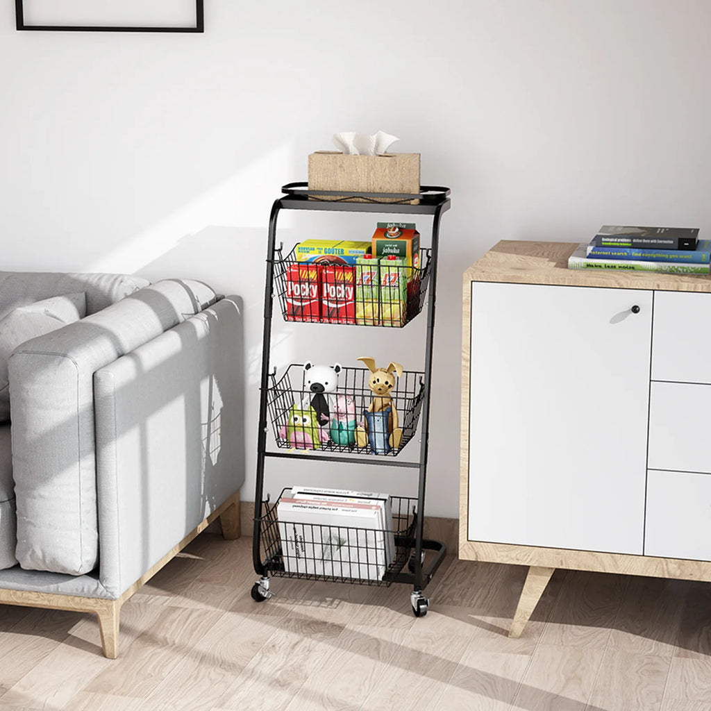 Kitchen vegetable basket rack floor-to-ceiling household fruit and vegetable storage rack multi-functional multi-layer storage Oasis Select